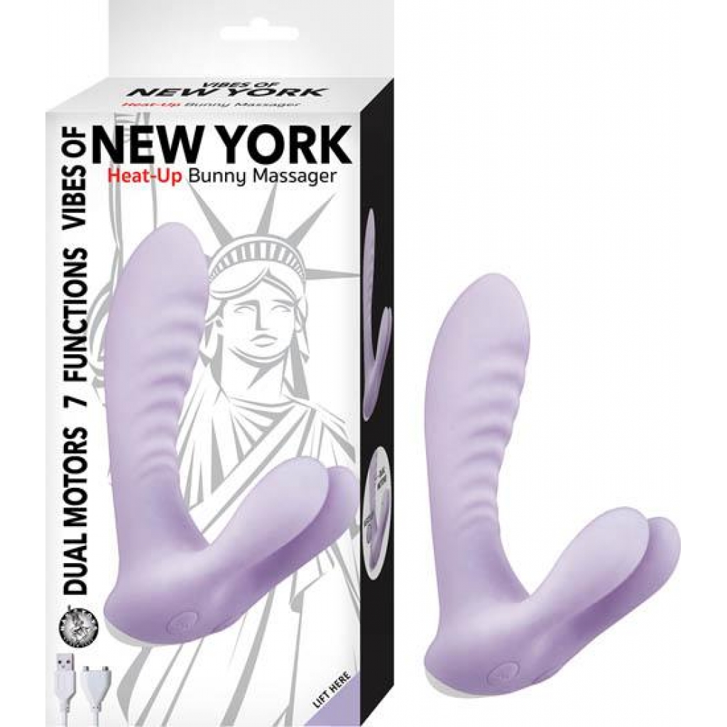 Vibes Of New York Heat Up Bunny Massager Purple - Nasstoys