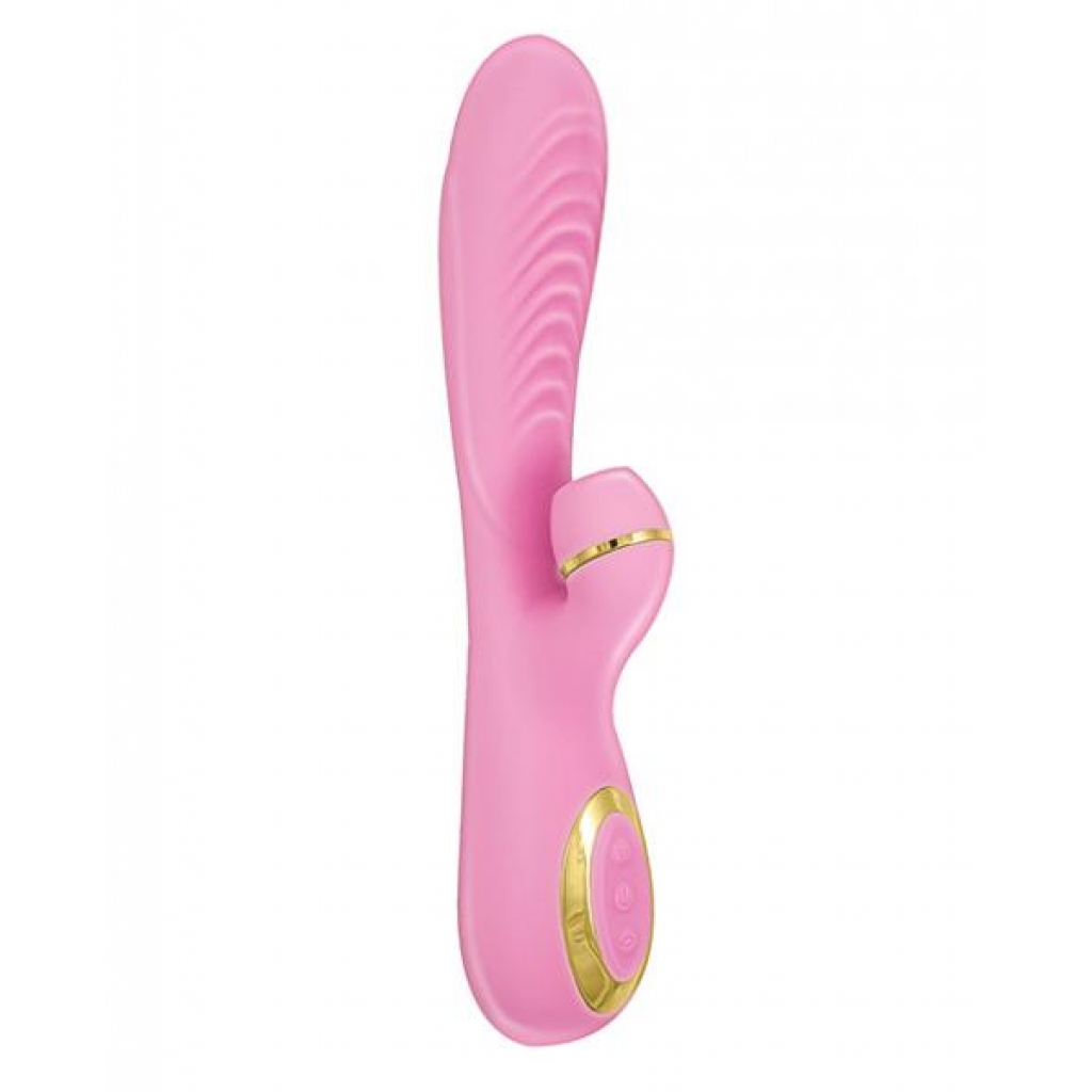 Vibes Of New York Ribbed Suction Massager Pink - Nasstoys