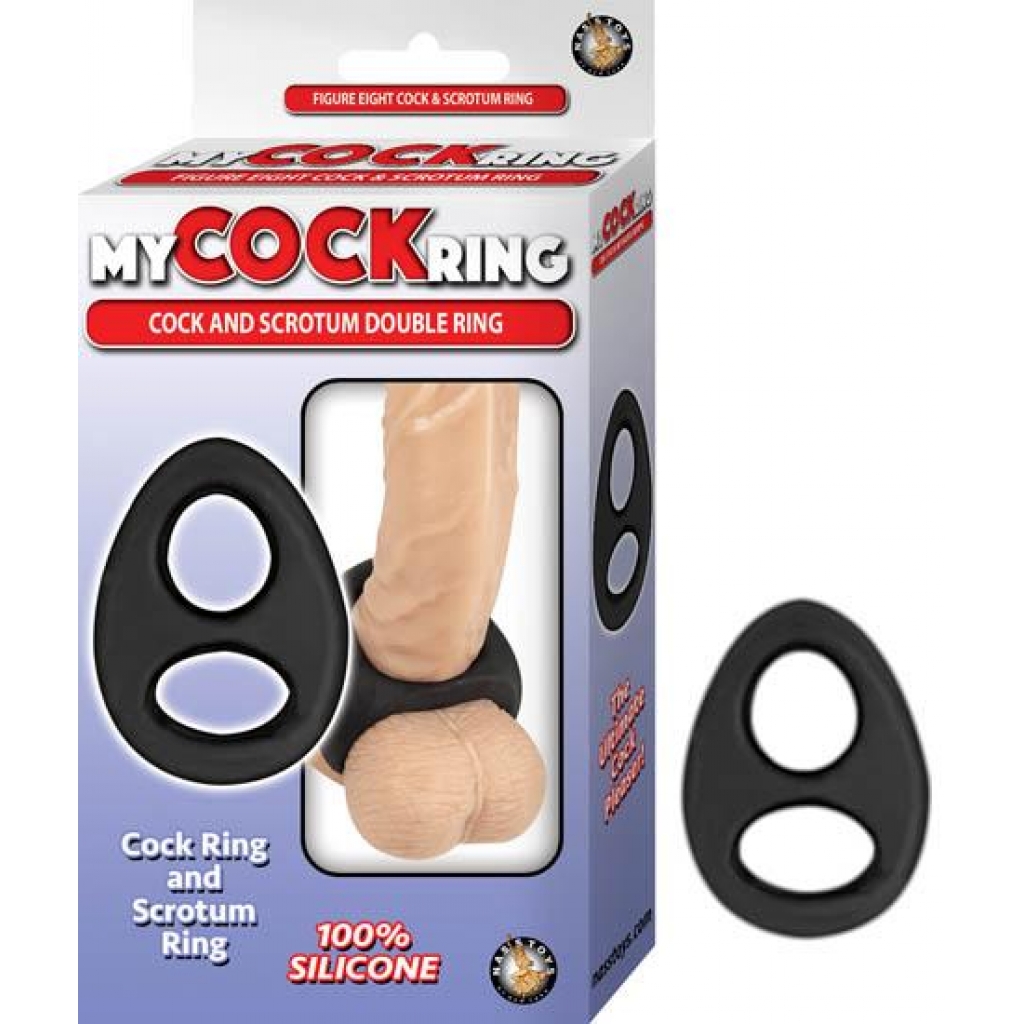 My Cockring Cock & Scrotum Double Ring Black - Nasstoys
