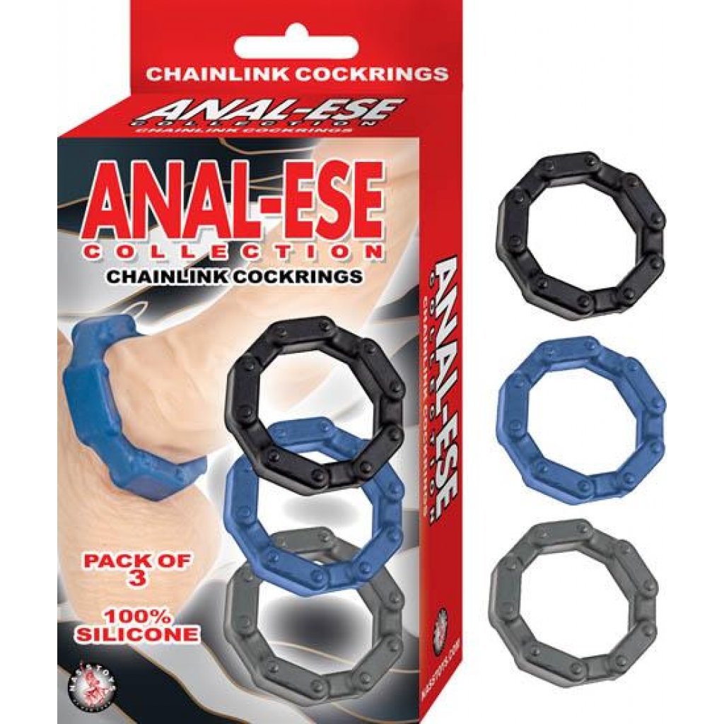 Anal-Ese Collection Chain Link Cock Rings - Nasstoys