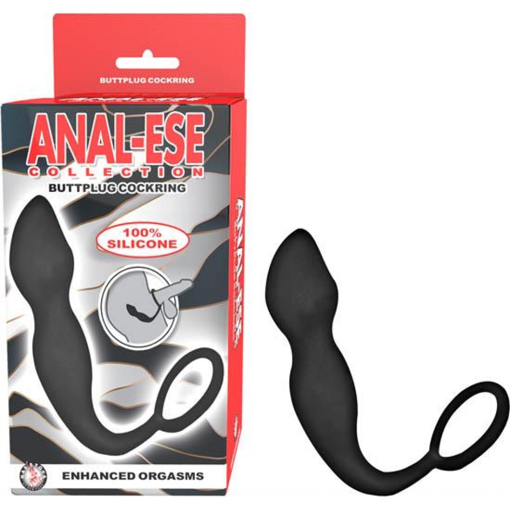 Anal-ese Collection Buttplug Cockring Black - Nasstoys