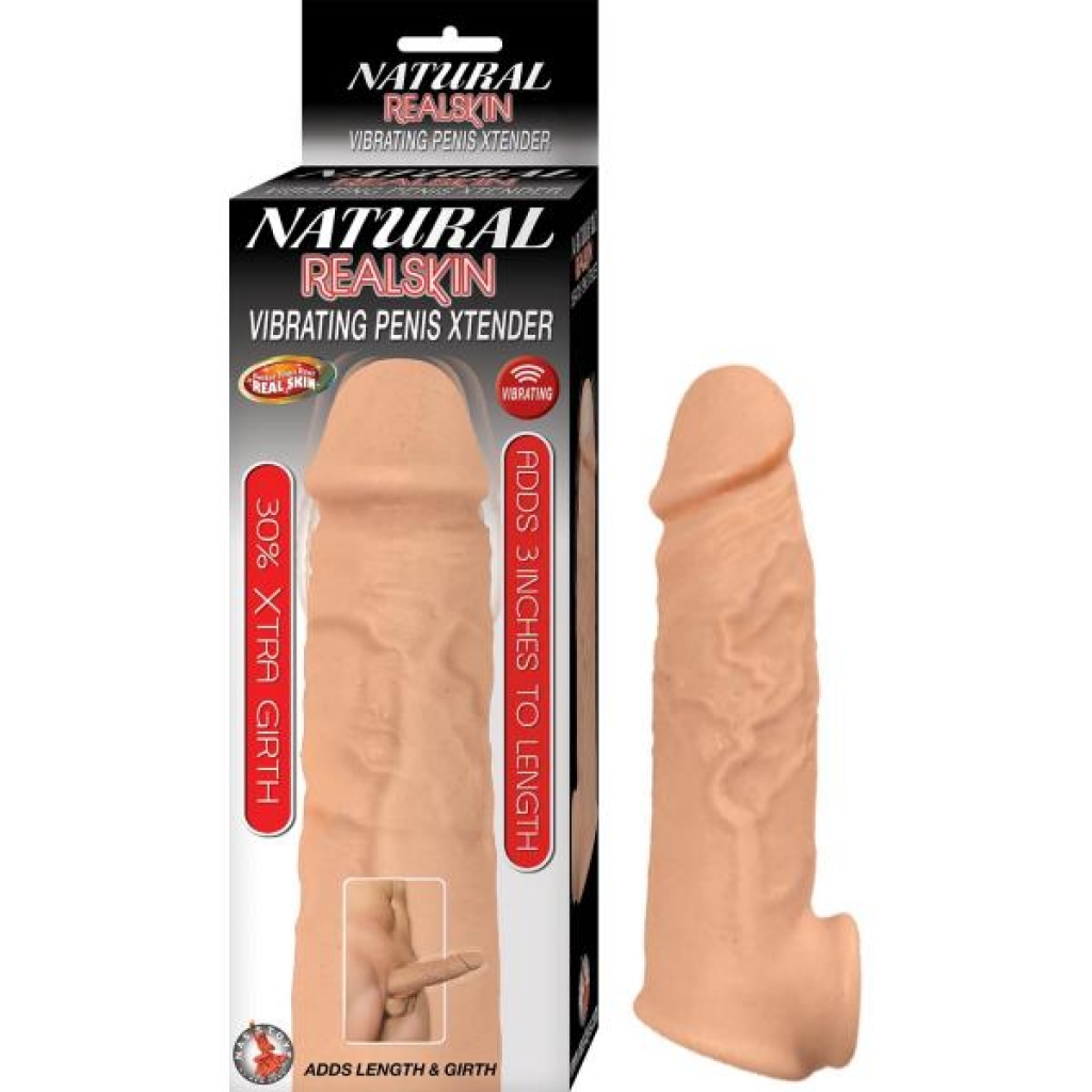 Natural Realskin Vibrating Penis Xtender-white - Nasstoys