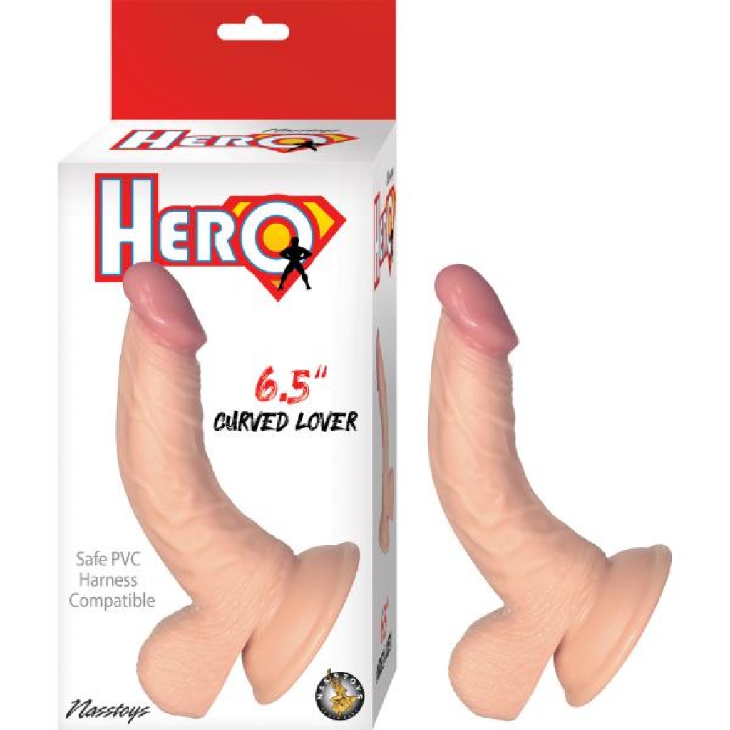 Hero 6.5in Curved Lover Dildo - Nasstoys