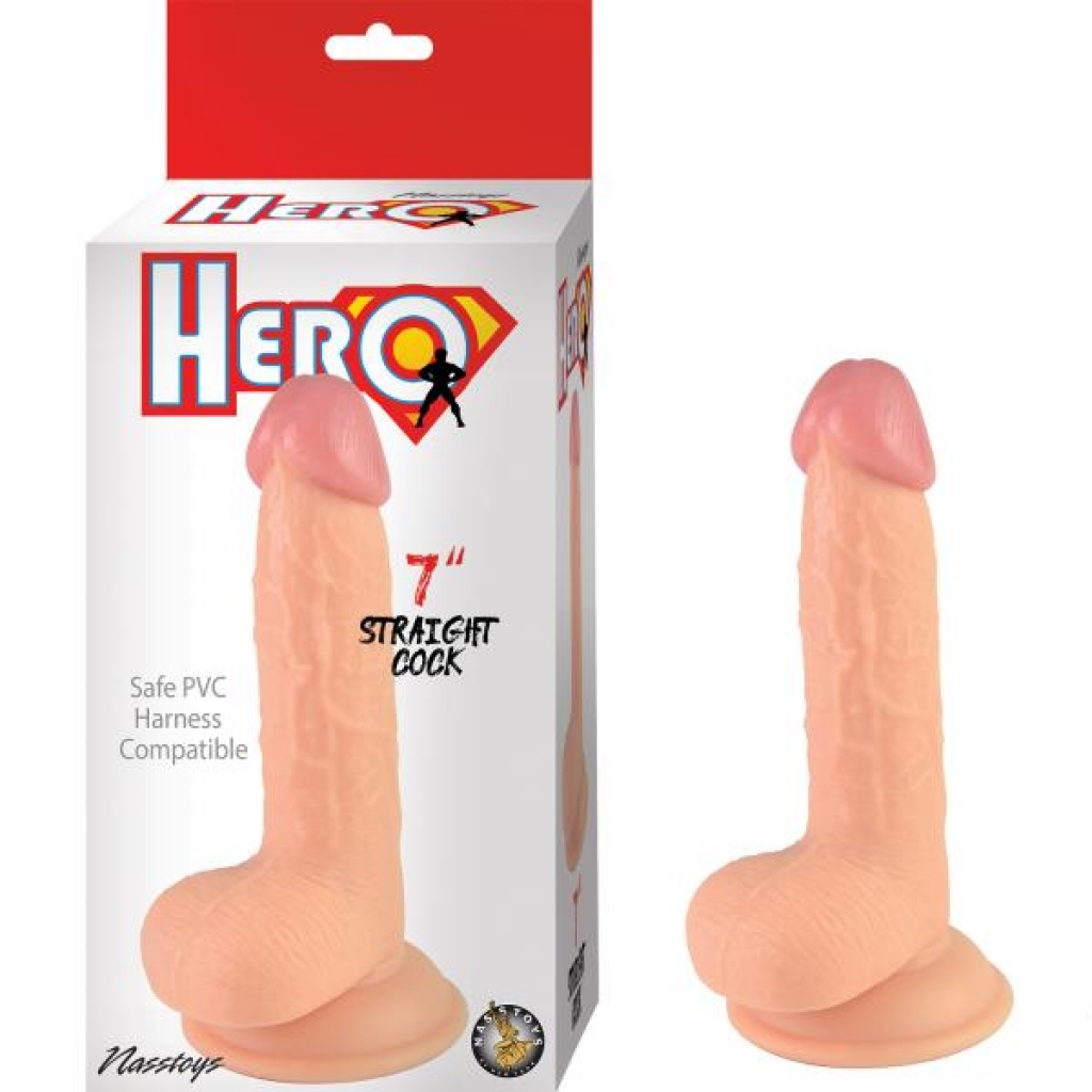 Hero 7in Straight Cock Dildo - Nasstoys