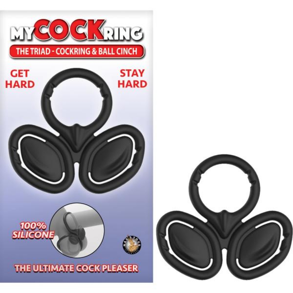 My Cockring The Triad-cockring & Ball Cinch Black - Nasstoys