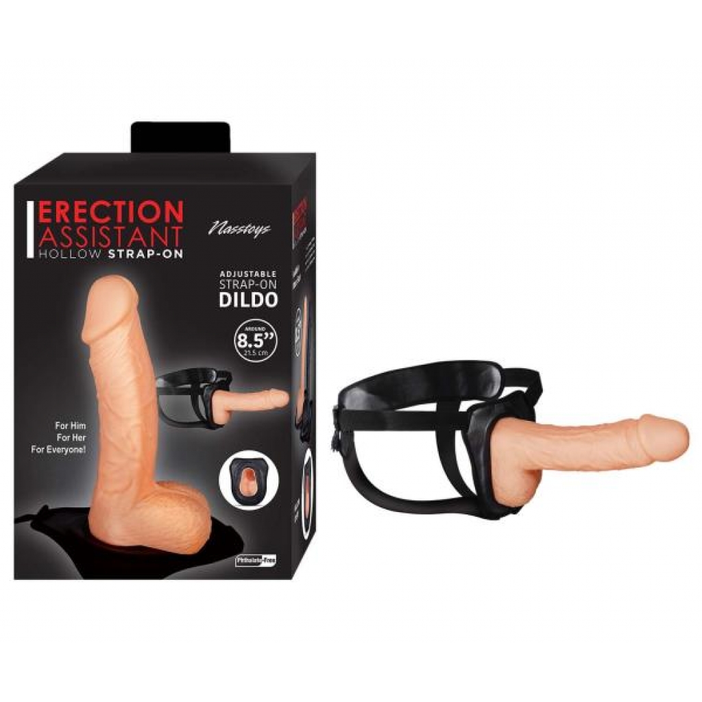 Erection Assistant Hollow Strap-on 8.5in White - Nasstoys