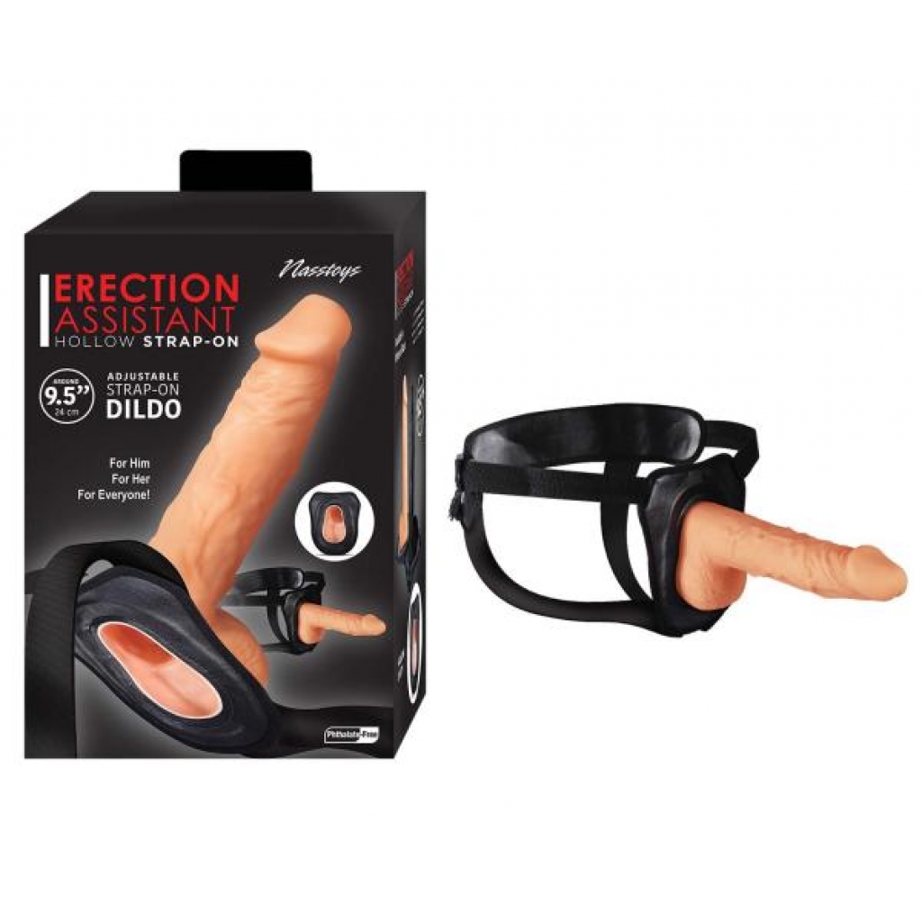 Erection Assistant Hollow Strap-on 9.5in White - Nasstoys