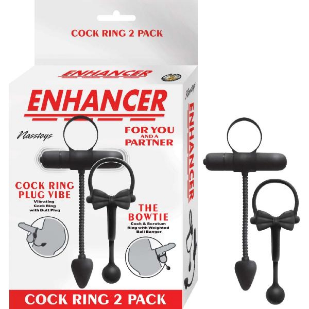 Enhancer Cockring 2pk Black - Nasstoys