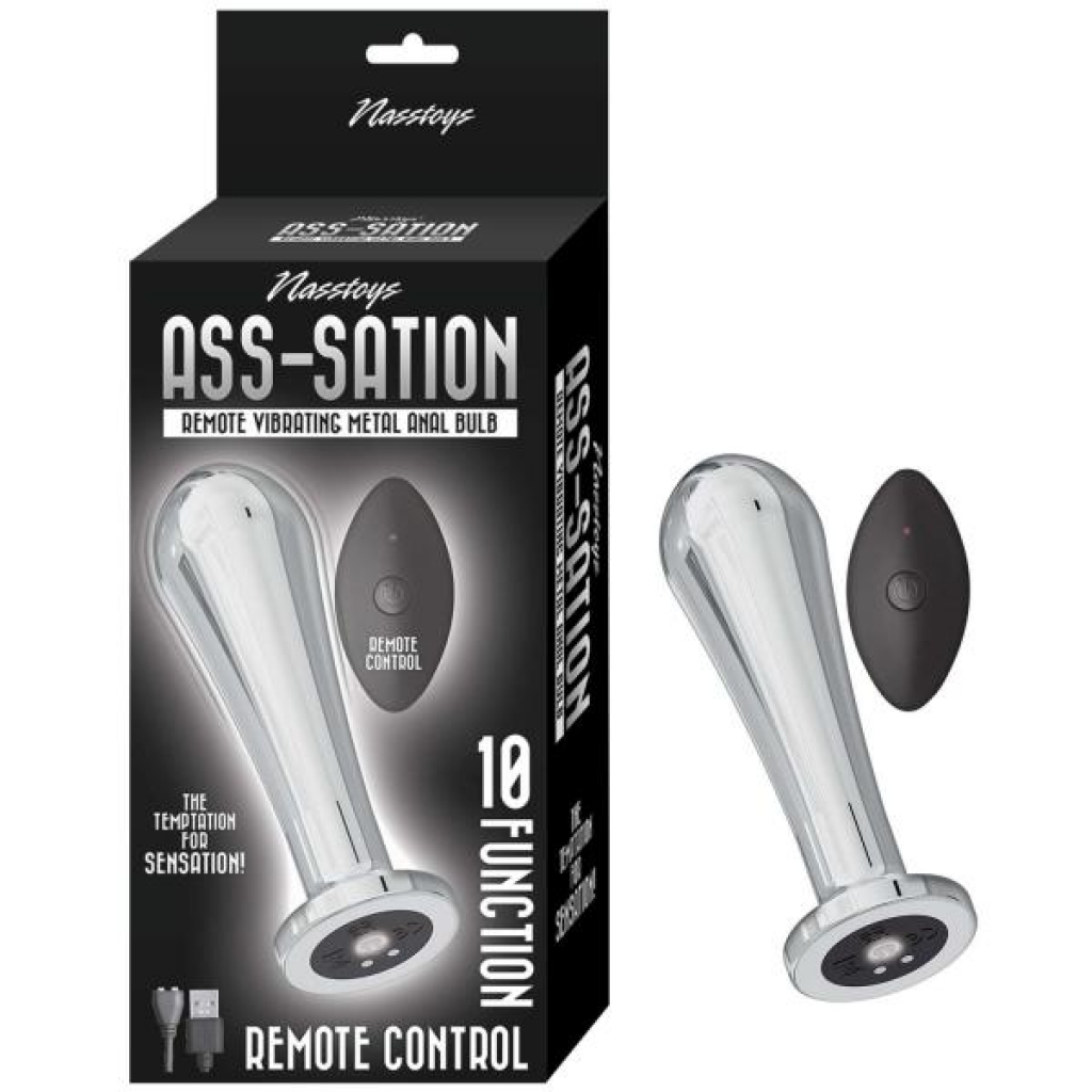 Ass-sation Remote Vibrating Metal Anal Bulb Silver - Nasstoys