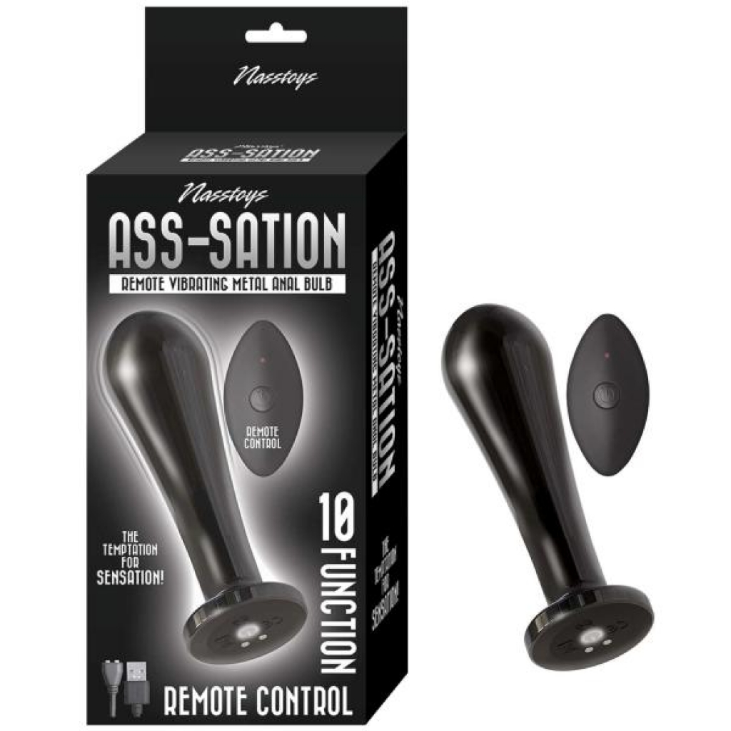 Ass-sation Remote Vibrating Metal Anal Bulb Black - Nasstoys