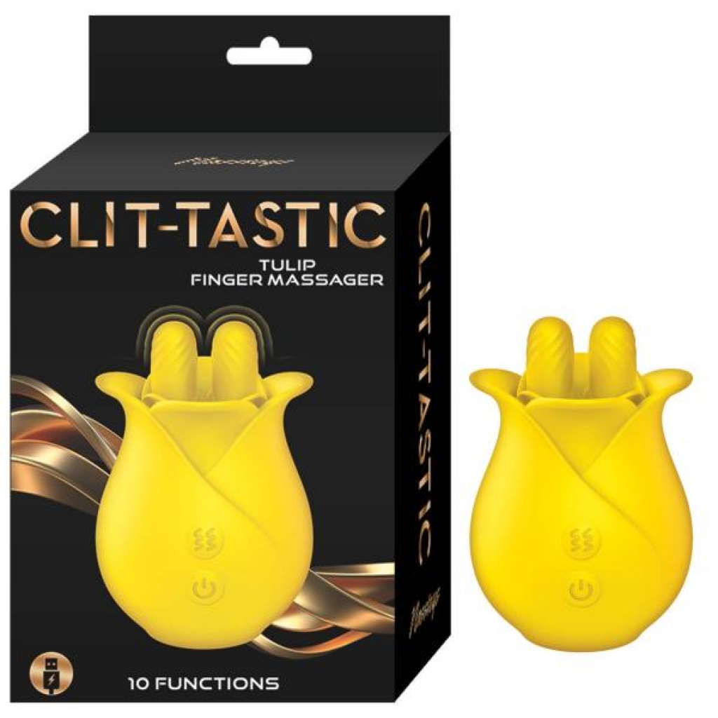 Clit-tastic Tulip Finger Massager Yellow - Nasstoys