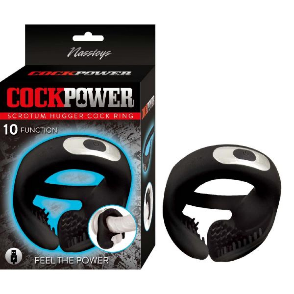 Cockpower Scrotum Hugger Cock Ring Black - Nasstoys
