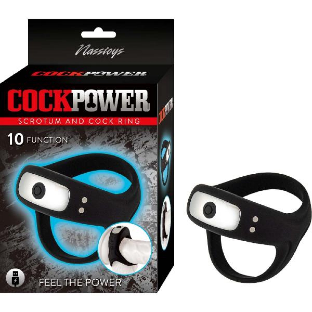 Cockpower Scrotum & Cock Ring Black - Nasstoys