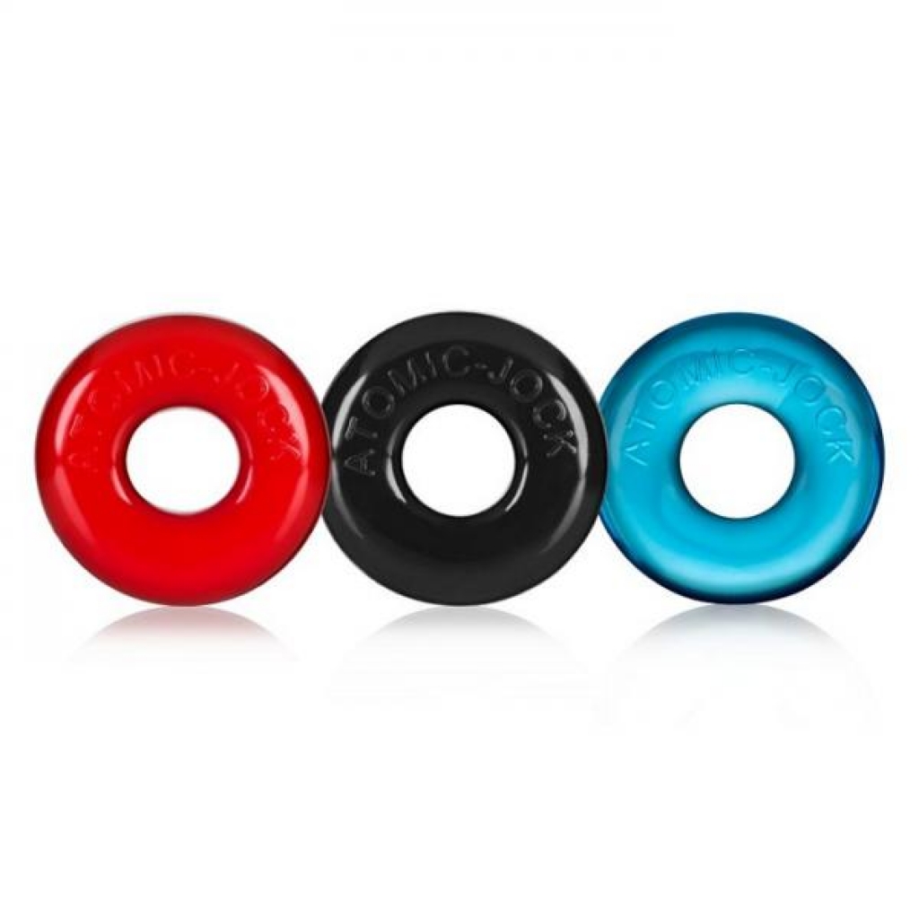 Oxballs Ringer 3 Pack Cock Rings Multi Colored - Blue Ox Designs