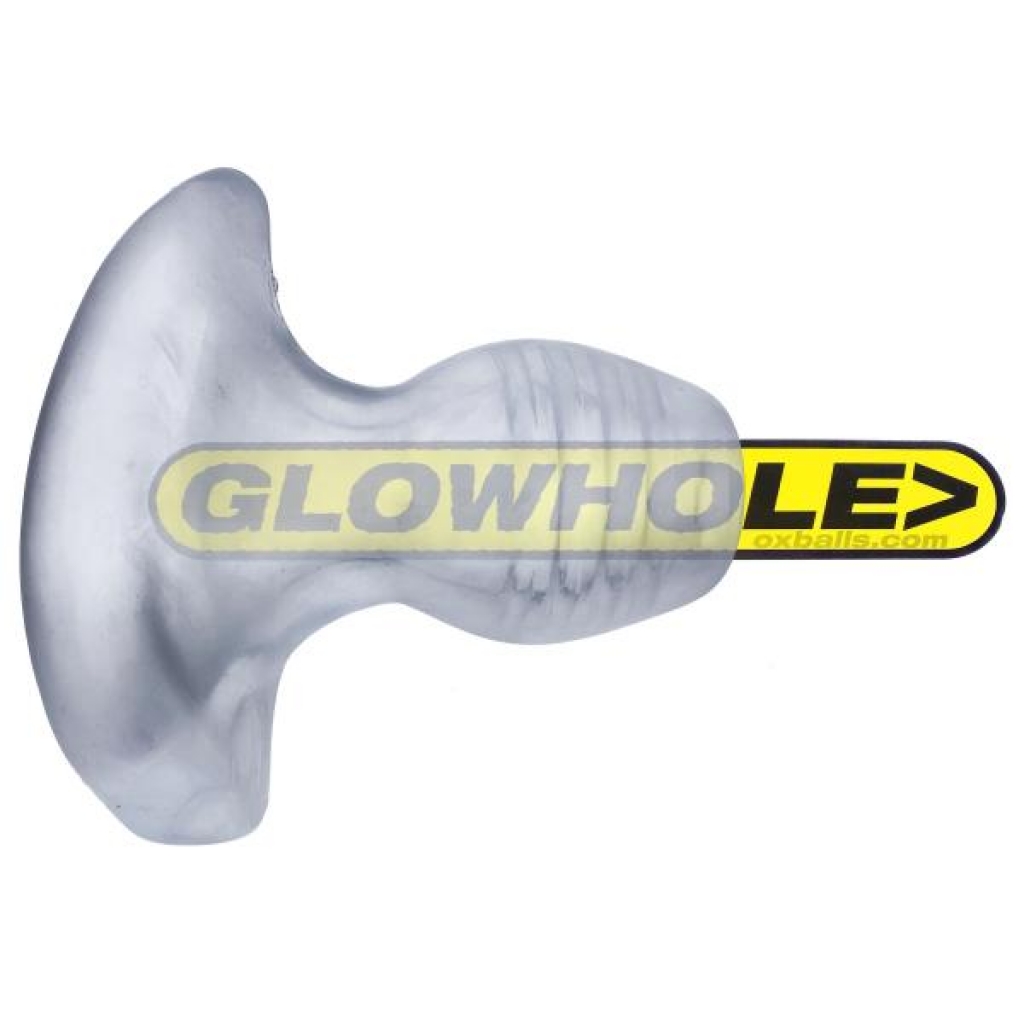 Glowhole-2 Buttplug W/ Led Insert Large Clear Frost (net) - Oxballs