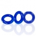Willy Rings 3 Pk Cockrings Police Blue (net) - Oxballs