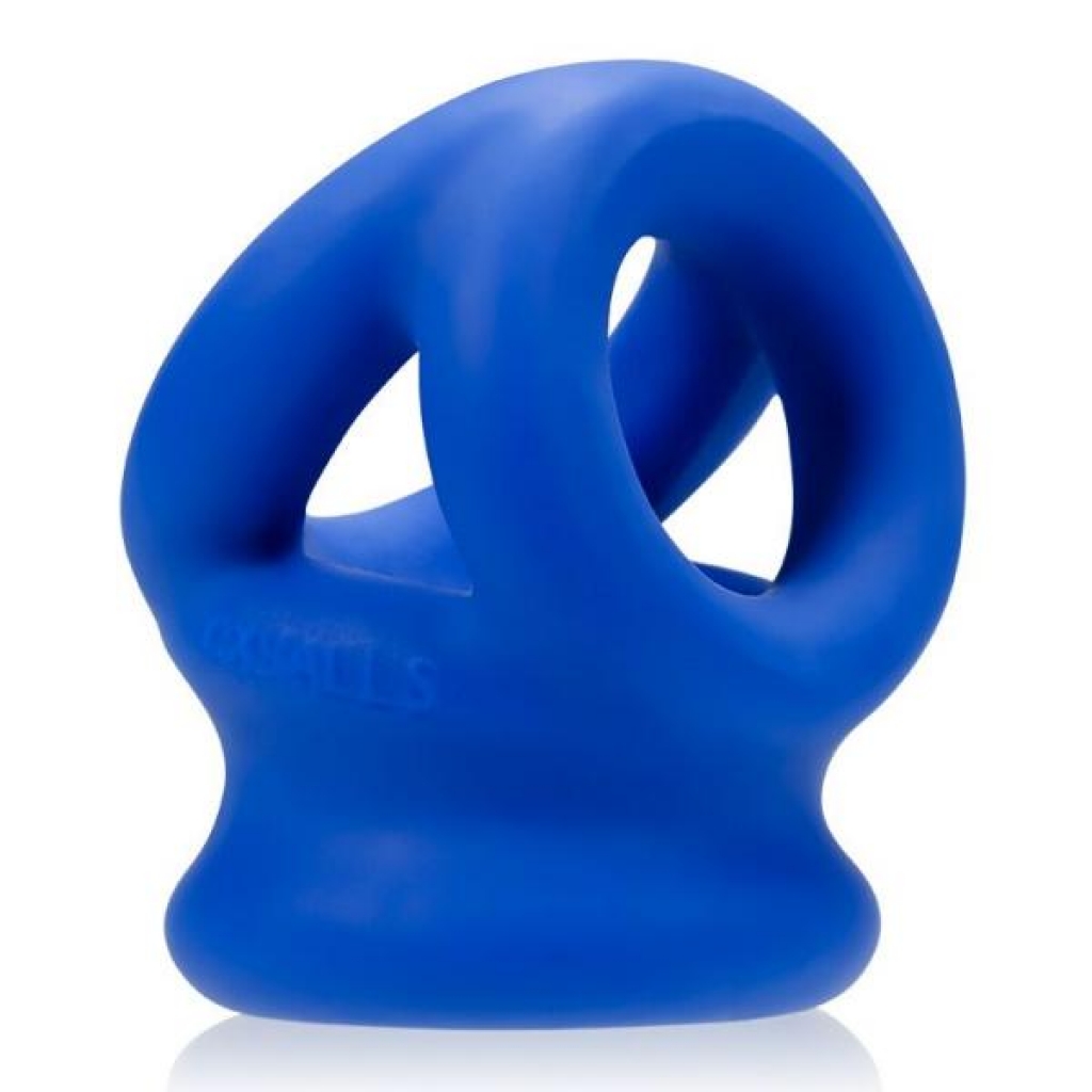 Oxballs Tri Squeeze Cocksling Ball Stretcher Blue - Blue Ox Designs