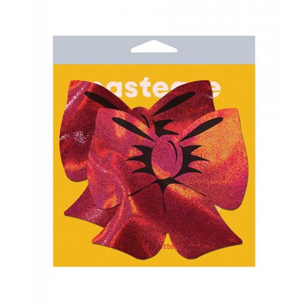 Pastease Red Holographic Bow Fuller Coverage - Pastease