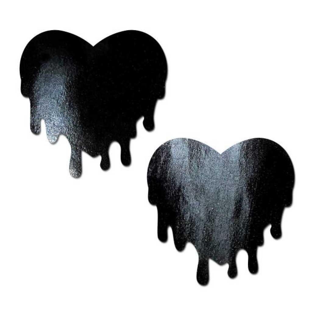 Pastease Faux Latex Black Melty Hearts - Pastease