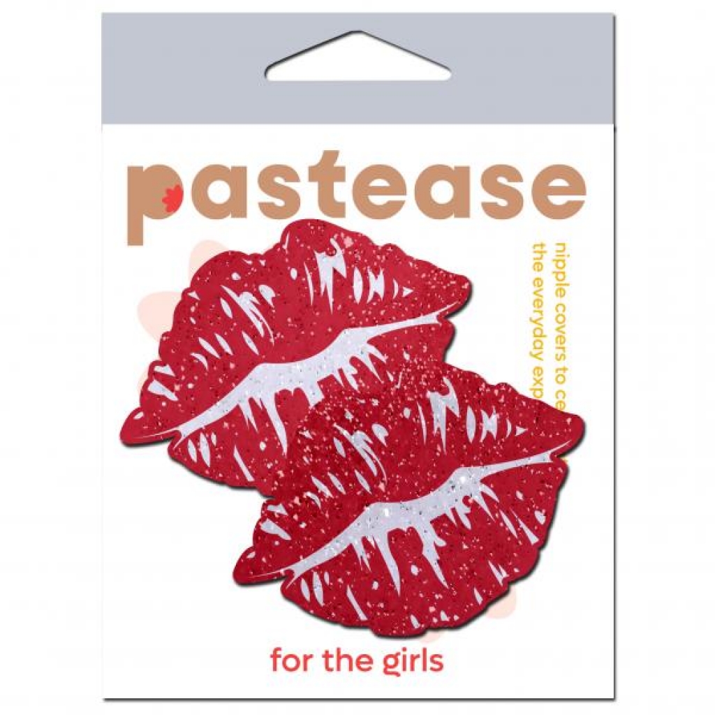 Pastease Sparkly Red Kissing Lips Pasties - Pastease
