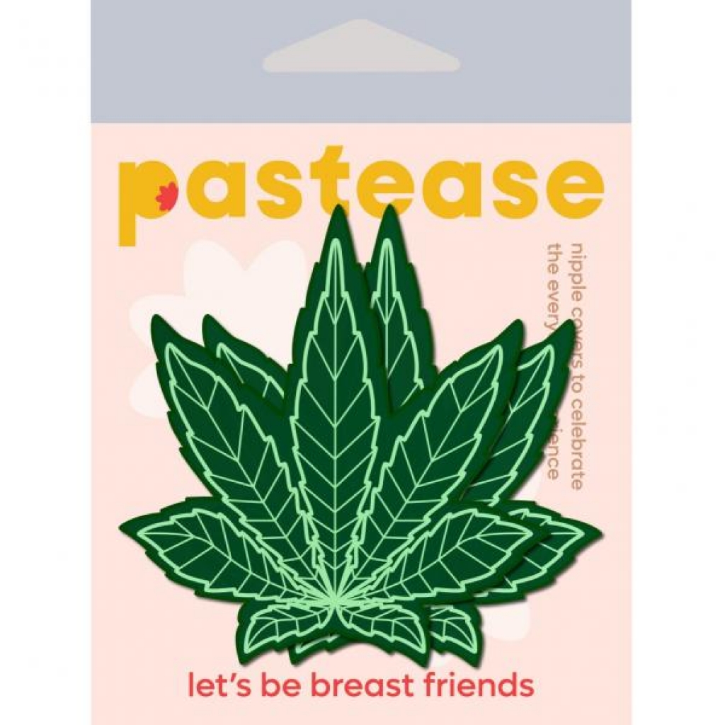 Pastease Indica Pot Leaf Green Weed Nipple Pasties - Pastease