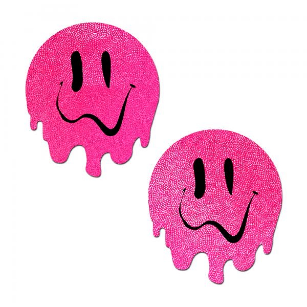 Pastease Melty Smiley Face Neon Pink Pasties - Pastease