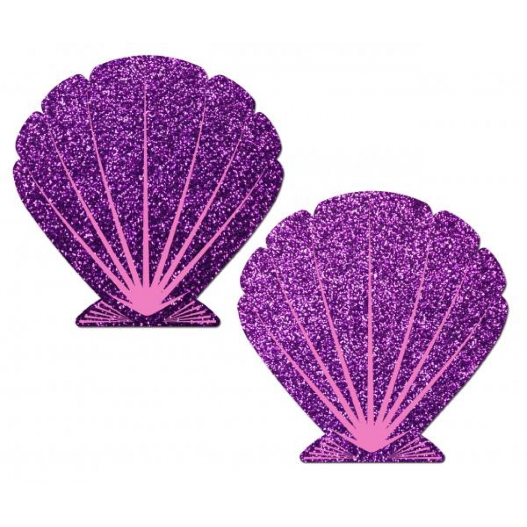 Mermaid Glitter Purple & Pink Seashell Pasties O/S