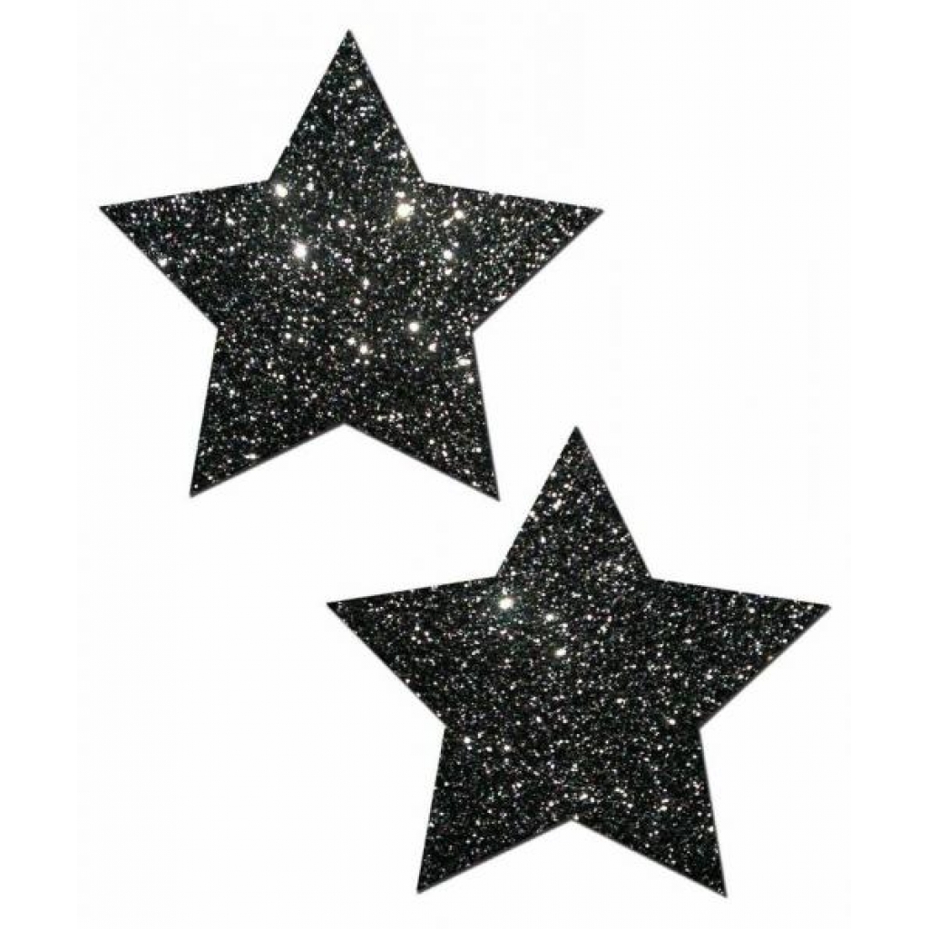 Rockstar Black Glitter Star Pasties O/S - Pastease