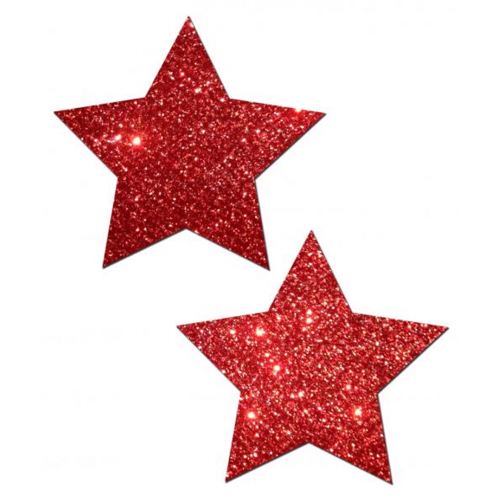Rockstar Red Glitter Pasties O/S - Pastease