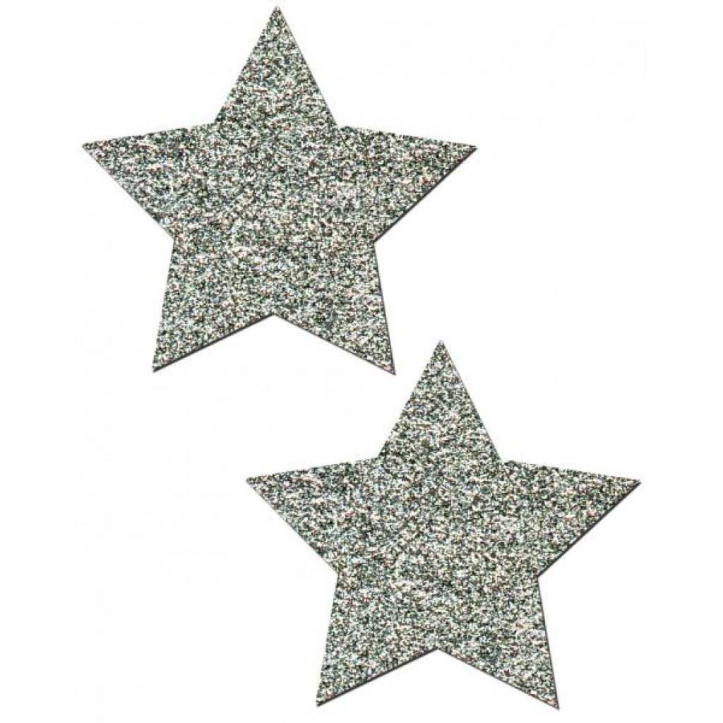 Rockstar Silver Glitter Star Pasties O/S - Pastease