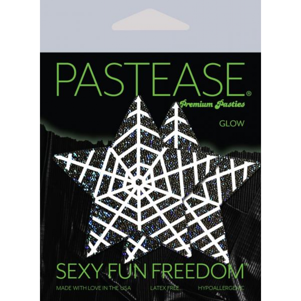 Pastease Black Glitter Star W/ Spider Web - Pastease