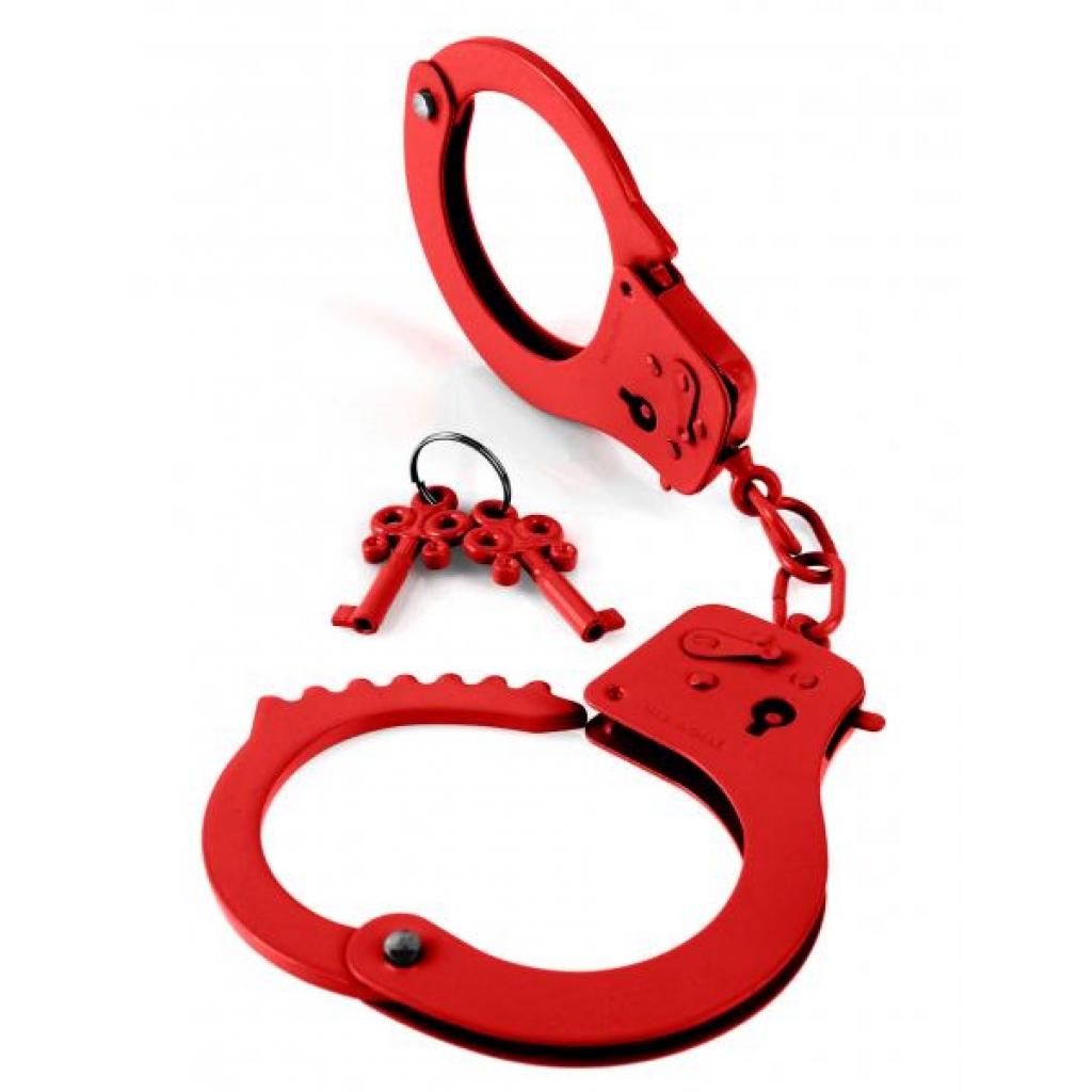 Fetish Fantasy Designer Metal Handcuffs - Red - Pipedream