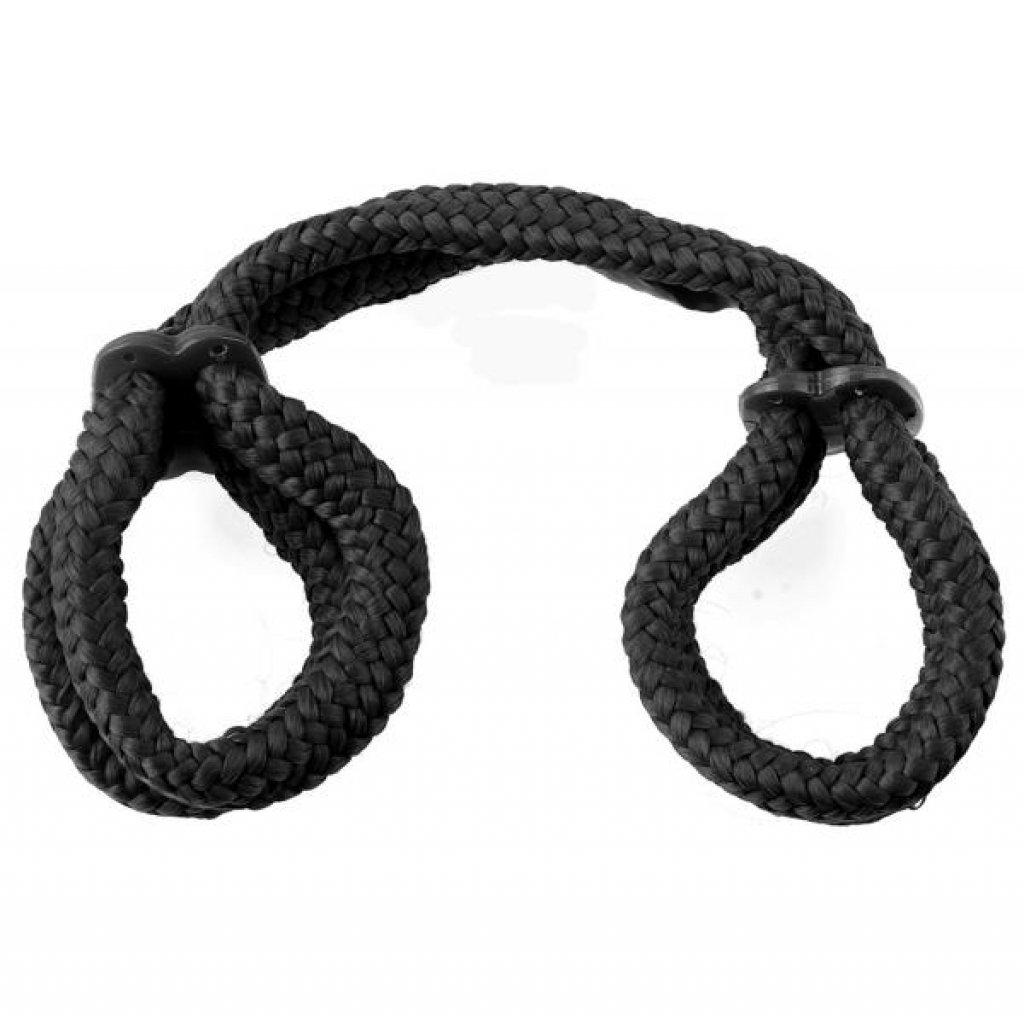 Fetish Fantasy Silk Rope Love Cuffs Black - Pipedream