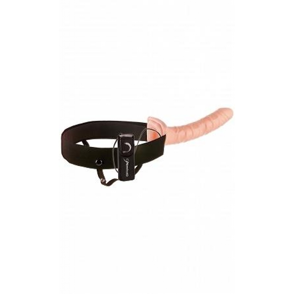 10 Vibrating Hollow Strap On Beige - Pipedream