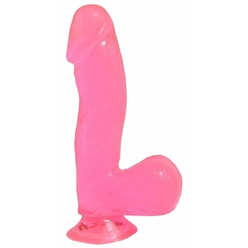 Basix Rubber 6.5 inches Dong Suction Cup Pink - Pipedream