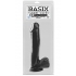 Basix Rubber 12 Inch Dong With Suction Cup Black - Pipedream