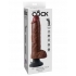 King Cock 10 inches Vibrating Cock with Balls Brown - Pipedream