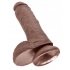 King Cock 8 Inches Cock Balls Brown - Pipedream