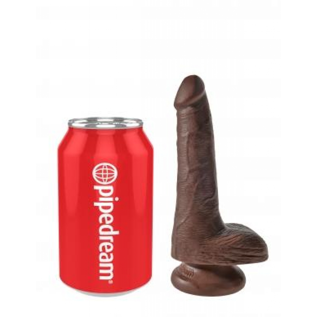 King Cock 6 inches Cock with Balls Brown Dildo - Pipedream 