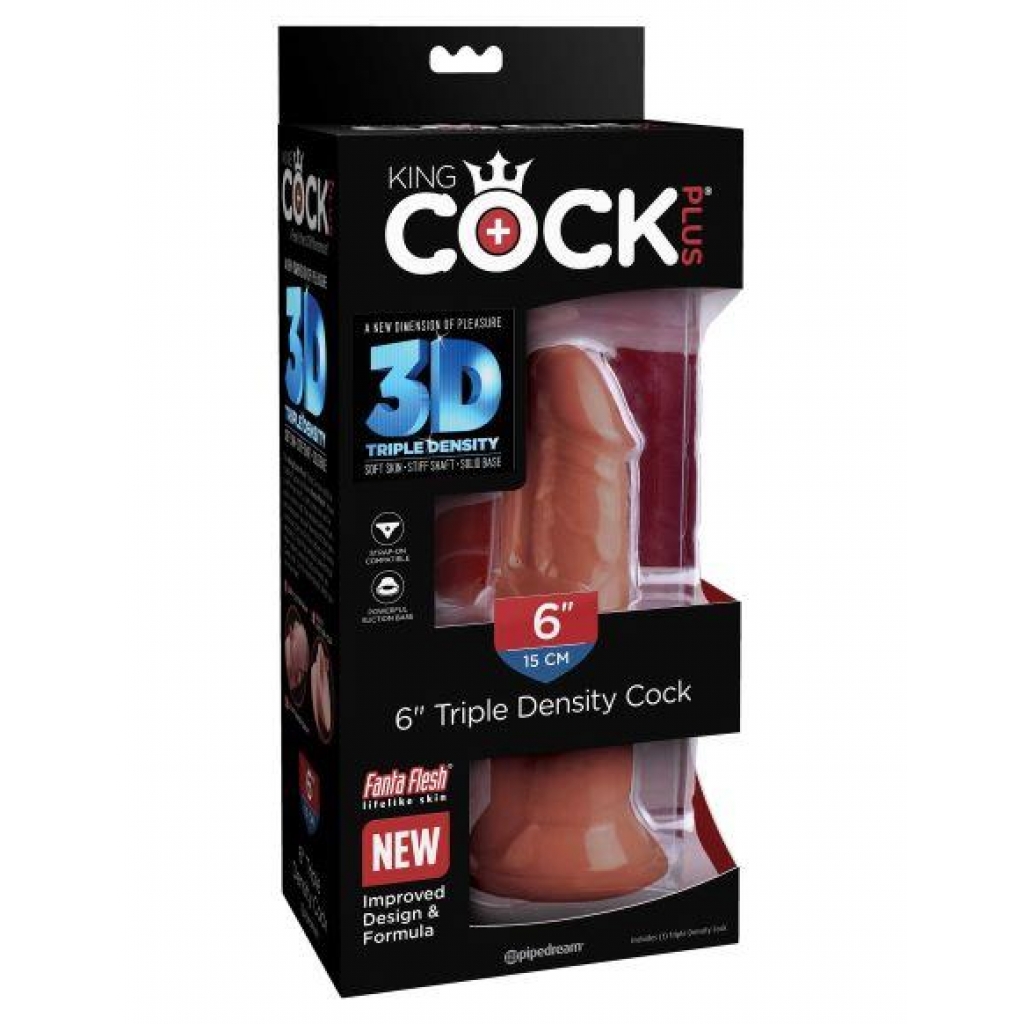 King Cock Plus 6 In Triple Density Cock Brown - Pipedream Products