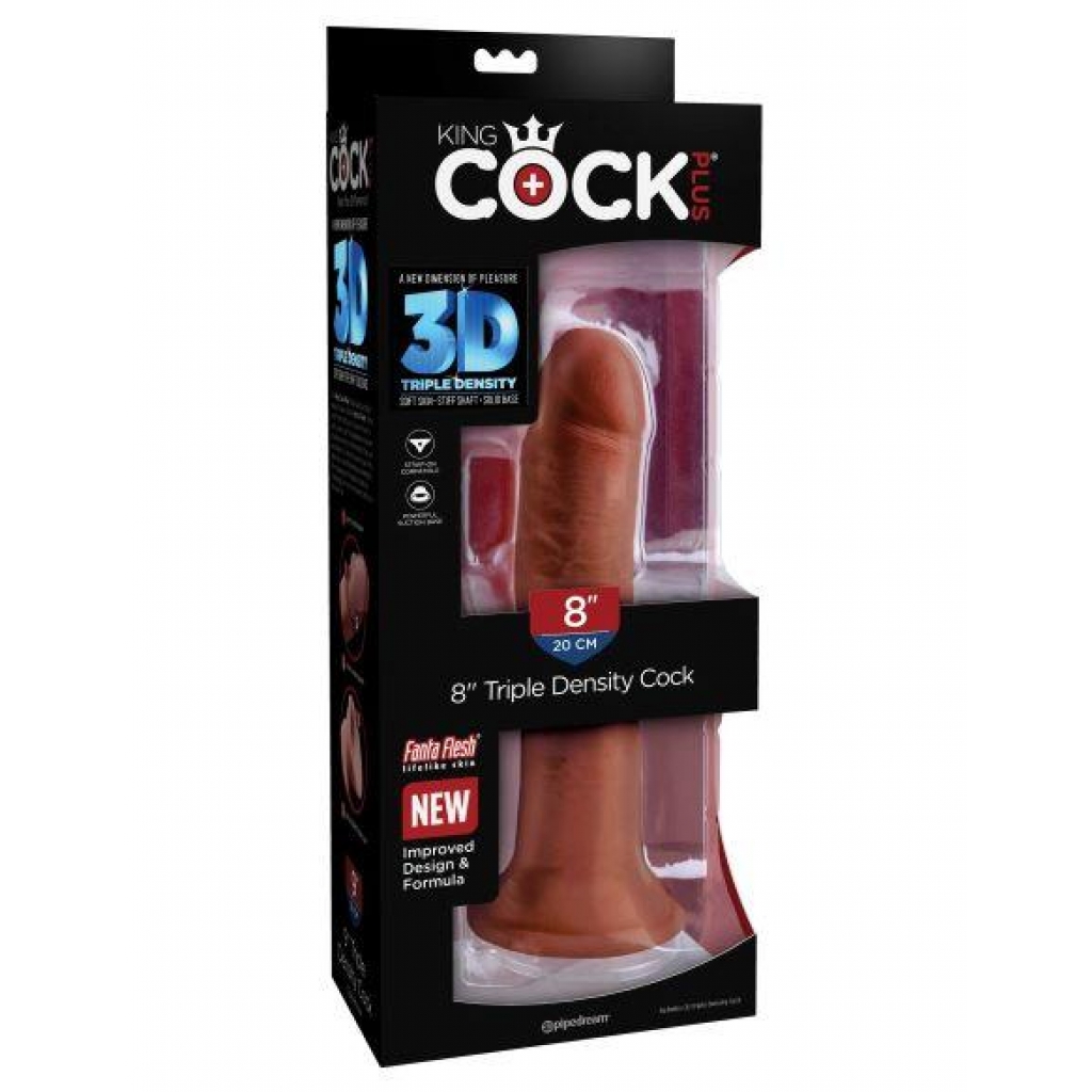King Cock Plus 8 In Triple Density Cock Brown - Pipedream Products