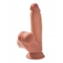 King Cock Plus 7 In Triple Density Cock W/ Swinging Balls Tan - Pipedream Products