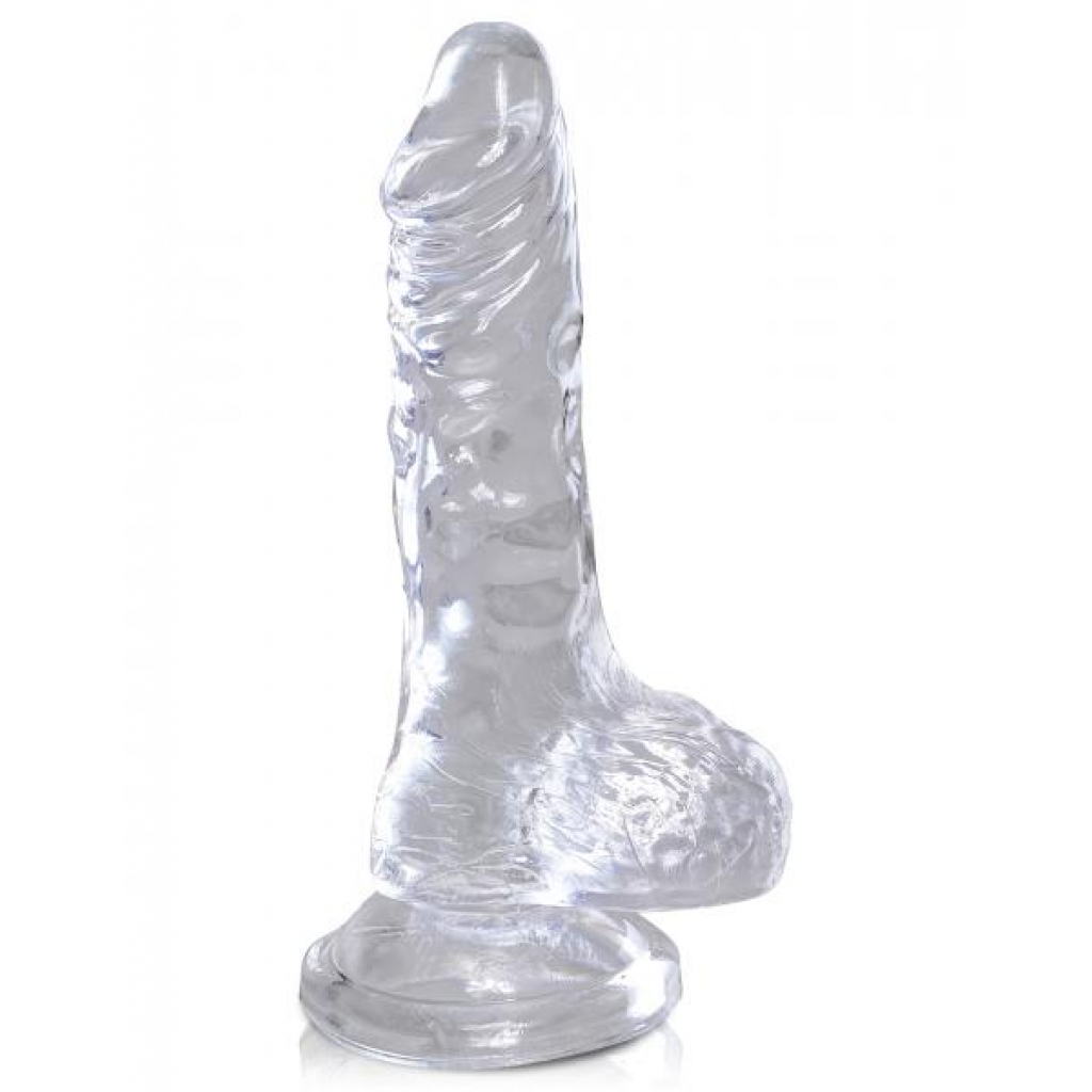 King Cock Clear 4 Inches Cock with Balls - Pipedream