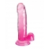 King Cock Clear 7in W/ Balls Pink - Pipedream Products
