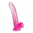 King Cock Clear 9in W/ Balls Pink - Pipedream Products