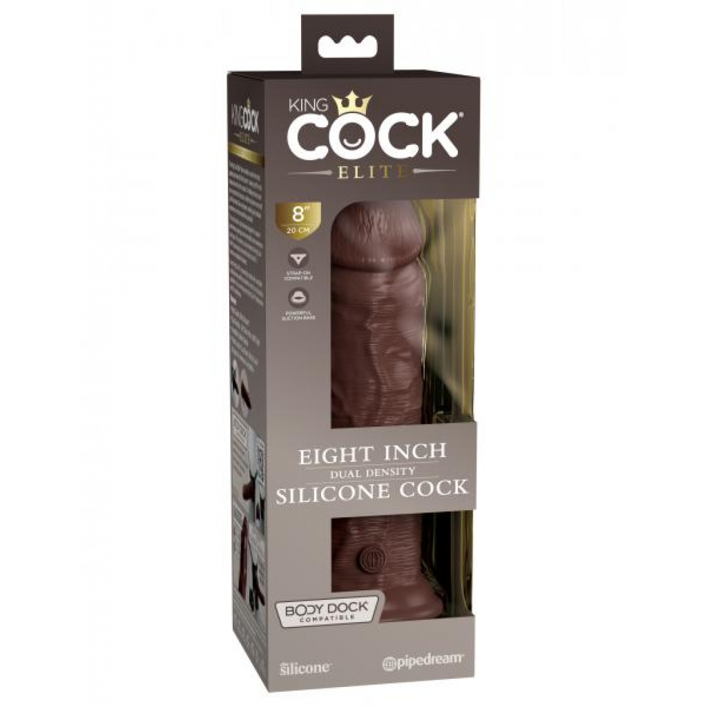King Cock Elite 8 In Dual Density Brown - Pipedream Products