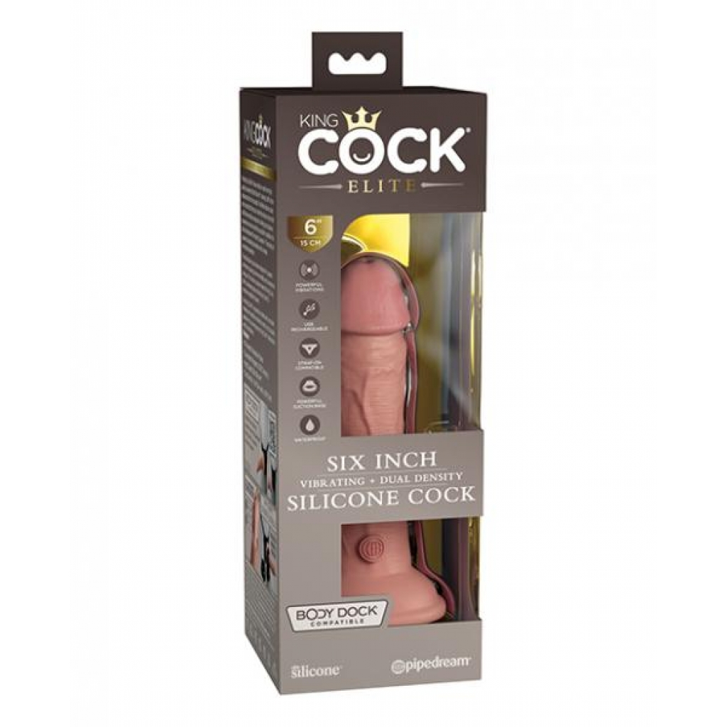 King Cock Elite 6 In Vibrating Dual Density Light - Pipedream Products