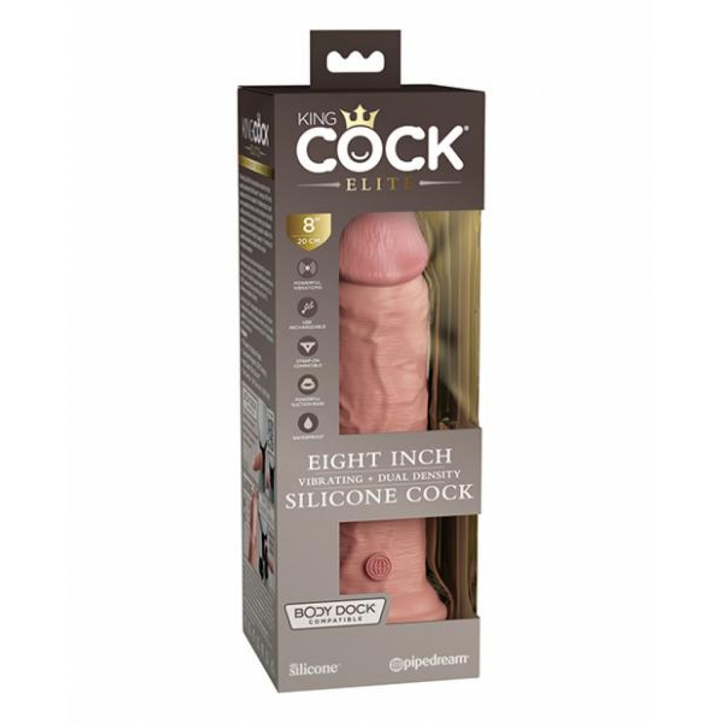 King Cock Elite 8 In Vibrating Dual Density Light - Pipedream Products