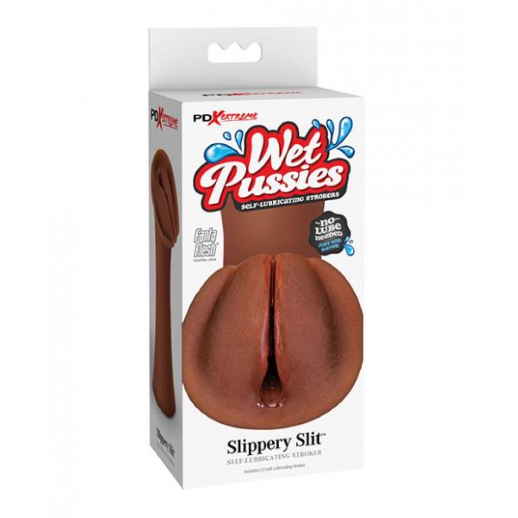 Pdx Extreme Wet Pussies Slippery Slit Brown - Pipedream Products