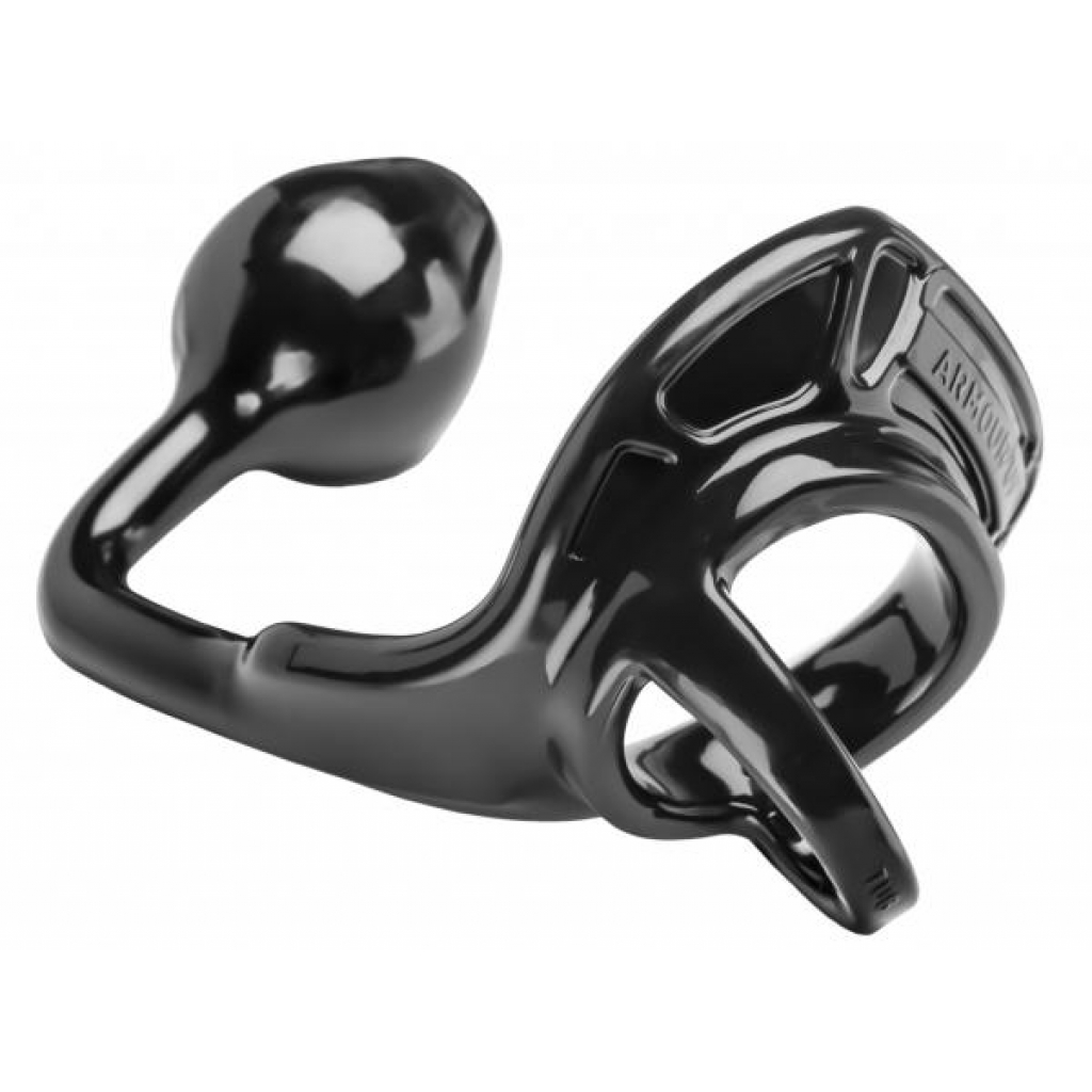 Armour Tug Lock Cock Ring Black - Perfect Fit Brand
